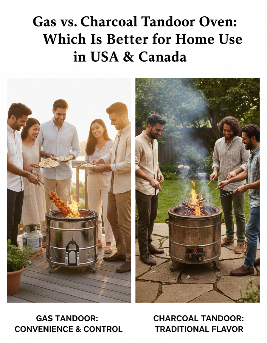 Gas vs Charcoal Tandoor Oven: Which Is Better for Home Use in USA & Canada?